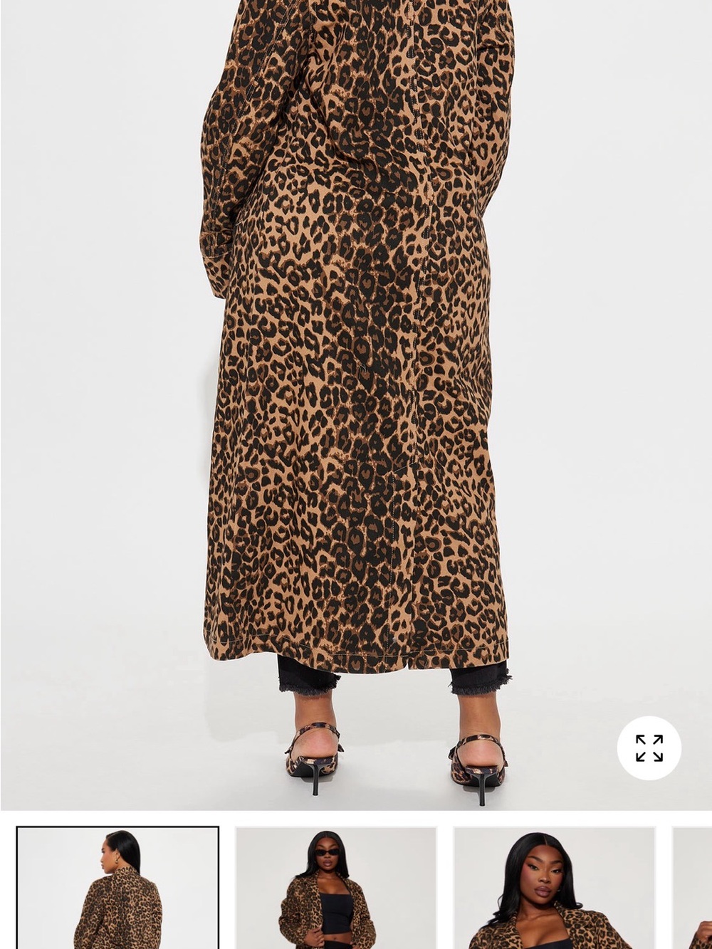 Fashion Nova Leopard Print Trench Coat - Tan & Black